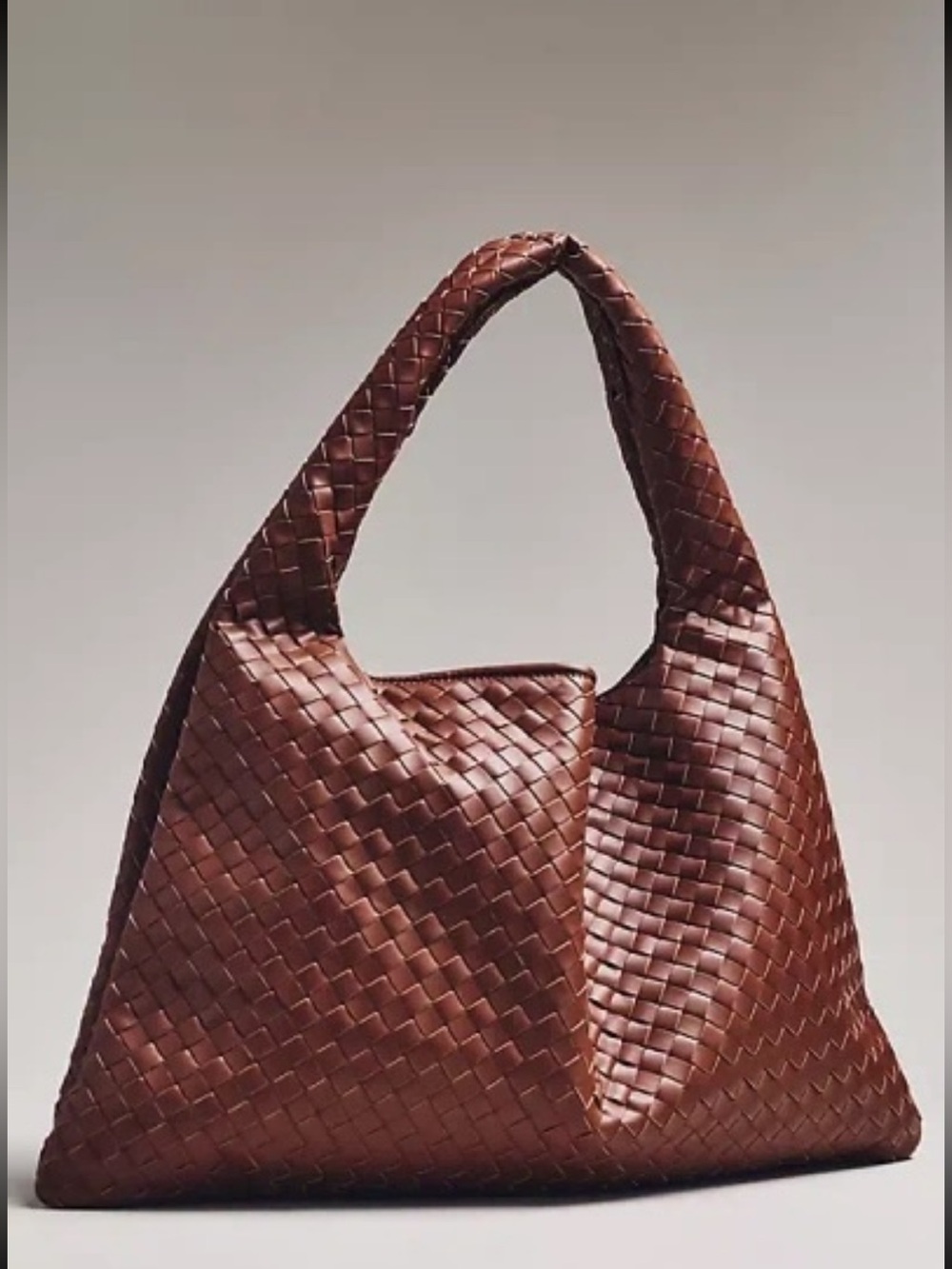 NWT Anthropologie Calla Oversized Woven Shoulder Bag Slouchy Tote Bag Chocolate